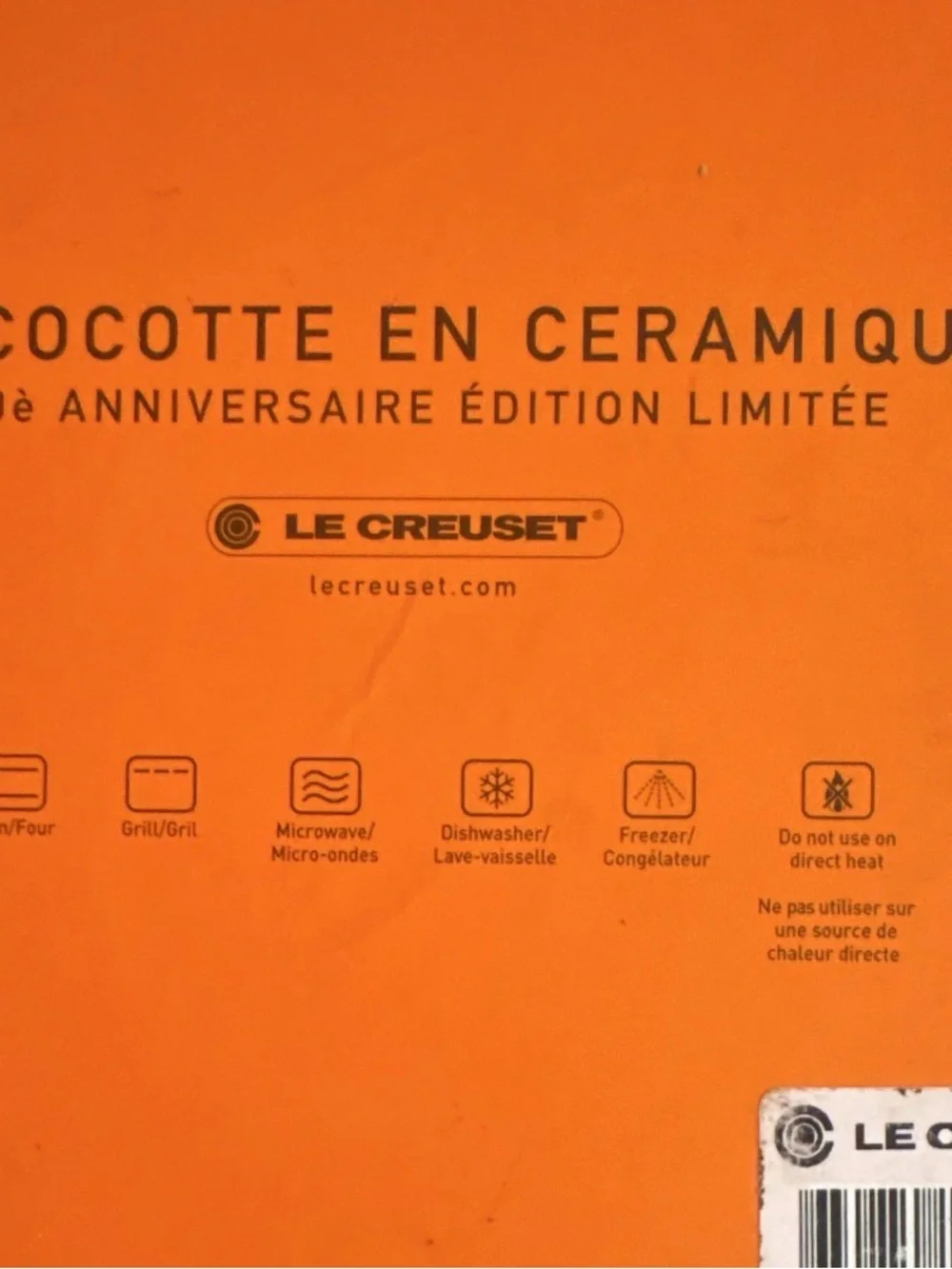 Le Creuset 90th Anniversary Flame Orange Round 20 oz croquette NEW.